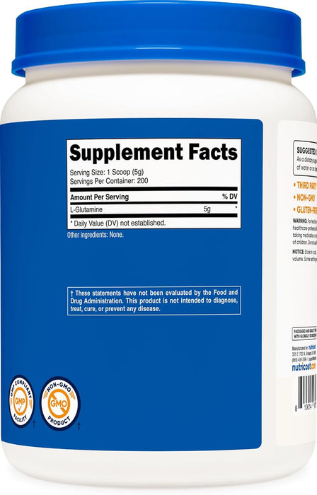 Nutricost L-Glutamine Powder 1kg - Unflavored, Non-GMO, Gluten Free