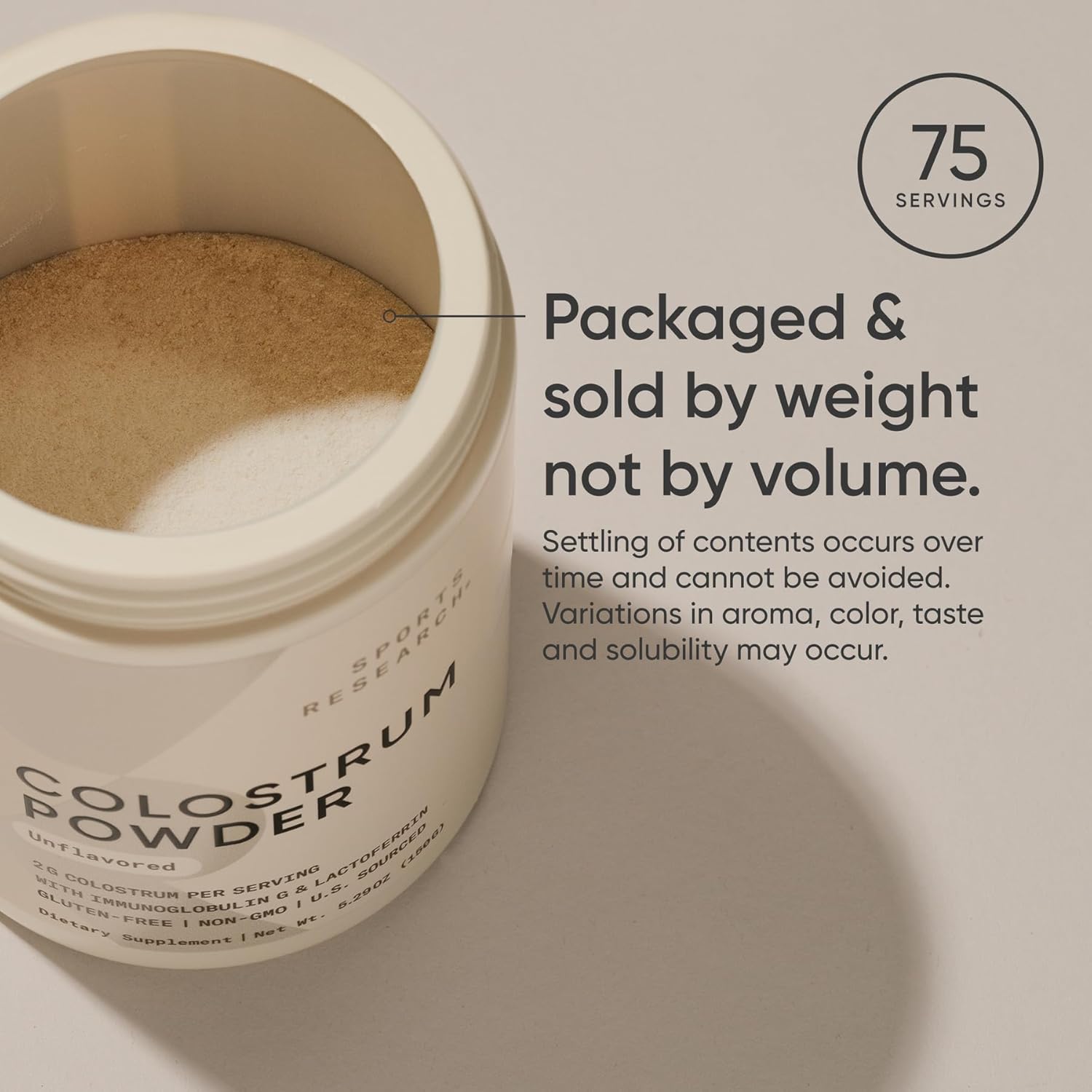 Sports Research Bovine Colostrum Powder 150g, Unflavoured - Immunity Support & Gut Health