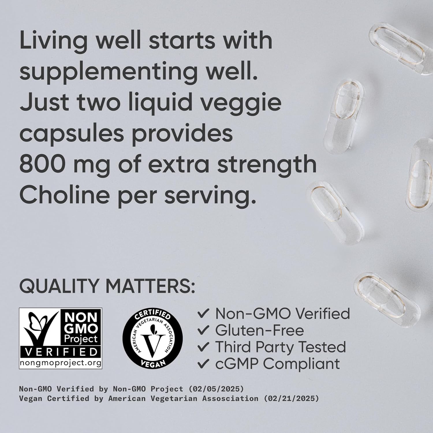 Sports Research Extra Strength Choline 800mg - 60 Liquid Capsules