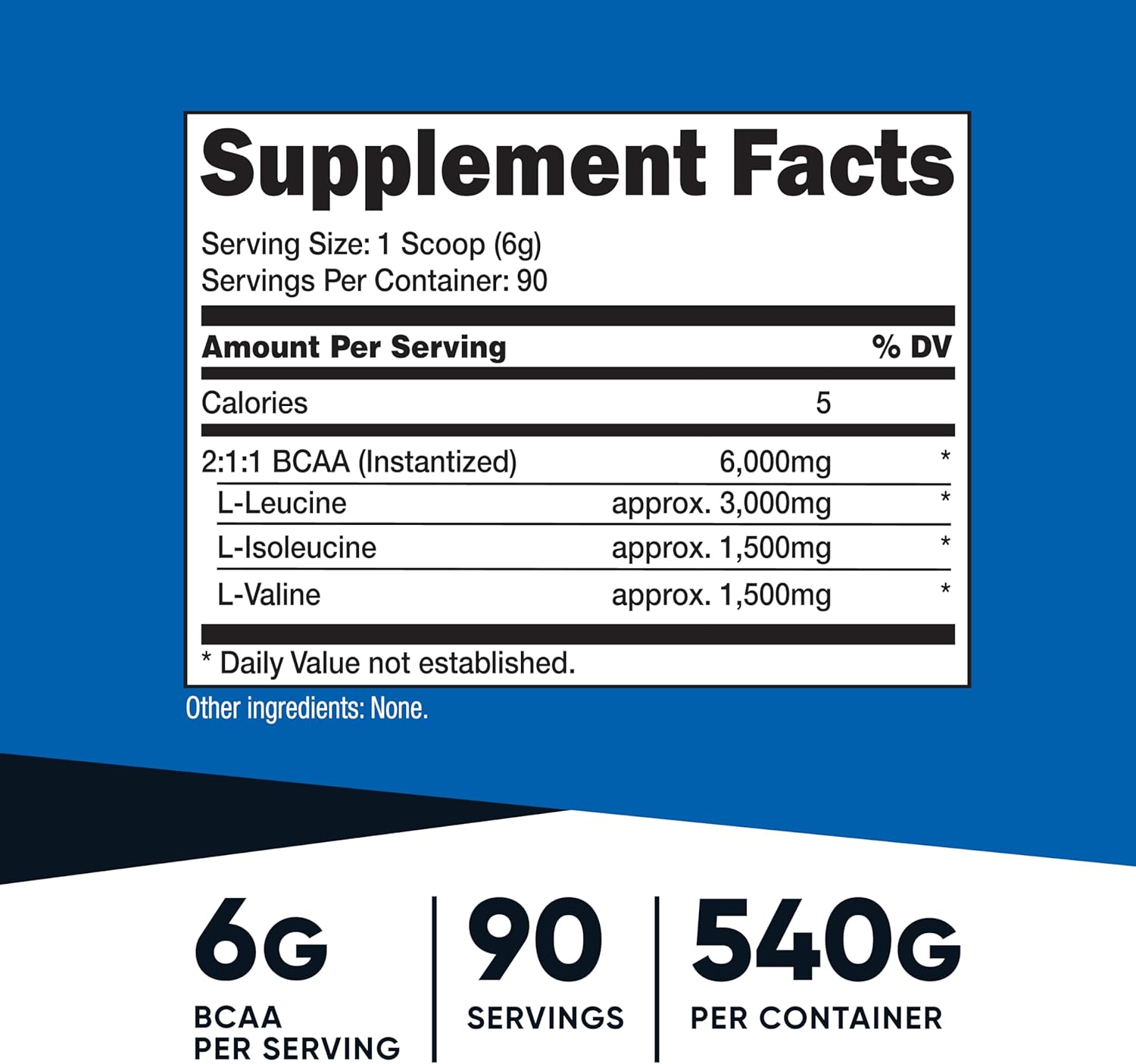Nutricost BCAA Powder 90 Servings, Unflavoured - Branched Chain Amino Acids