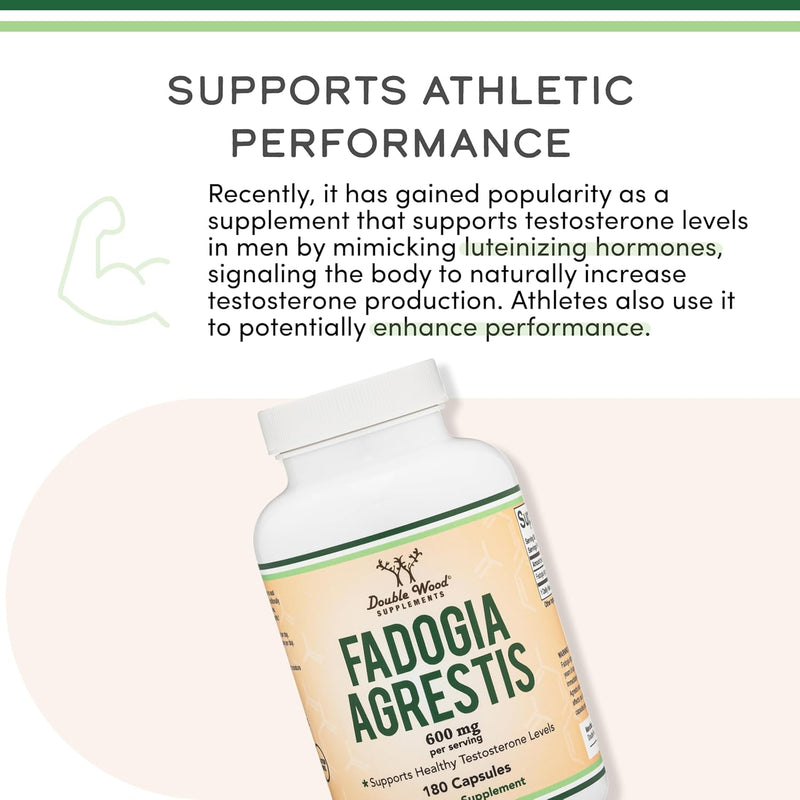 Double Wood Supplements Fadogia Agrestis 600mg - 180 Capsules