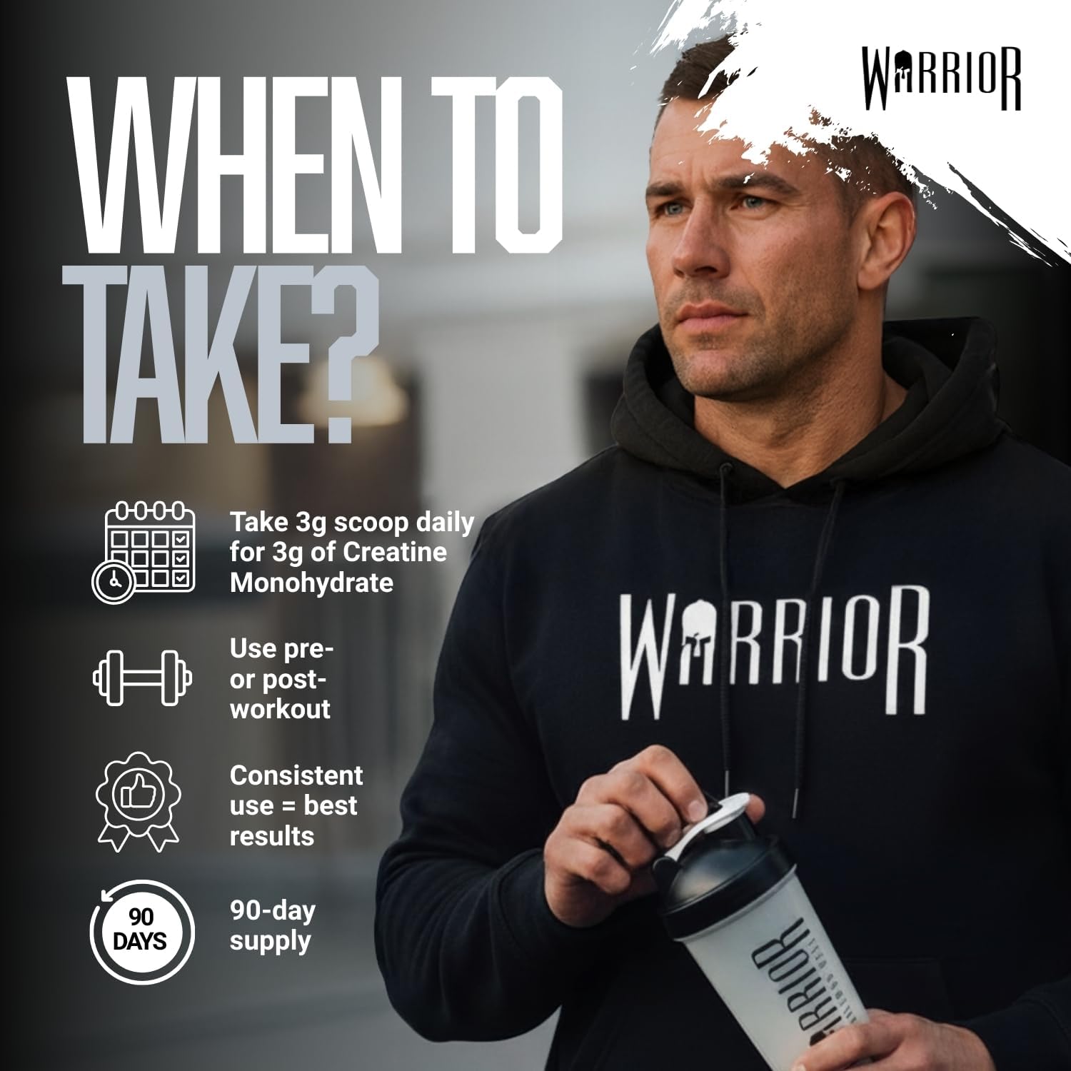 Warrior Creatine Monohydrate Powder 300g - Unflavoured