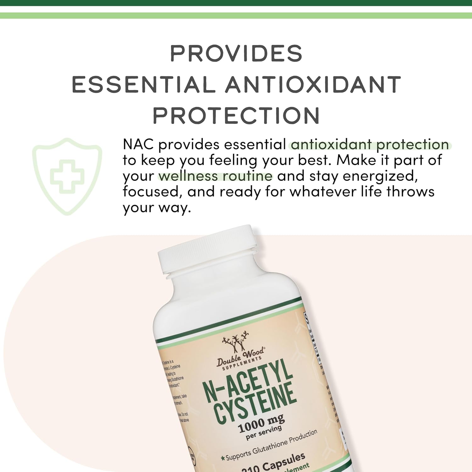 Double Wood Supplements N-Acetyl Cysteine(NAC) 1000mg - 210 Capsules