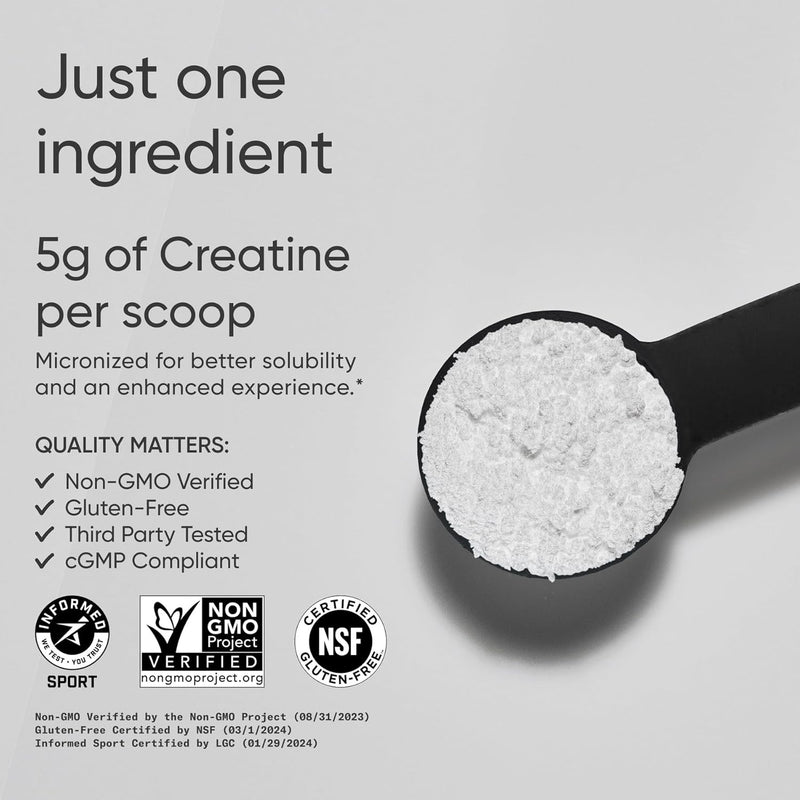 Sports Research Creatine Monohydrate 1.1lb, Unflavoured - Gain Lean Muscle, Improve Performance and Strength