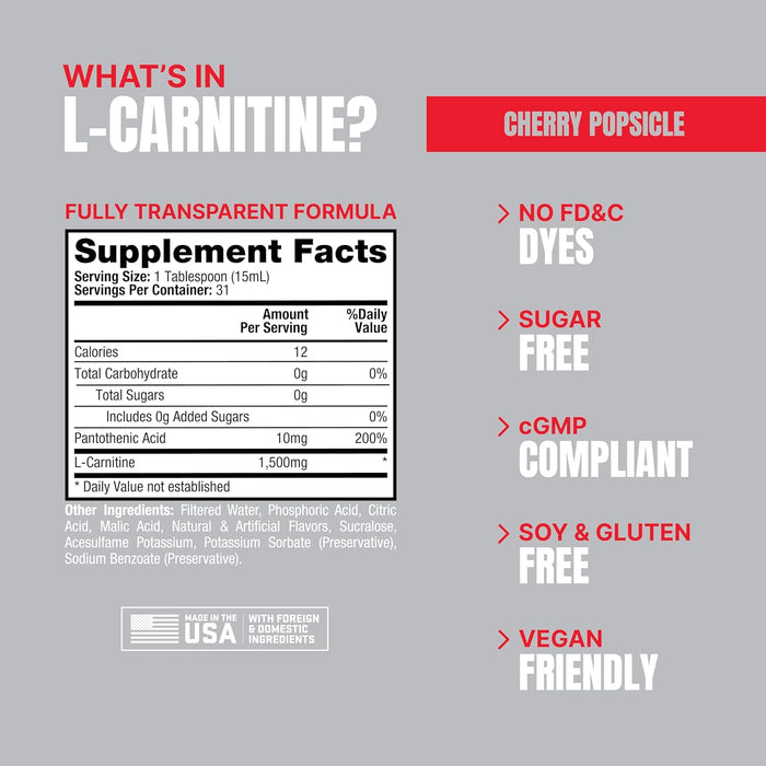 ProSupps L-Carnitine 1500 Liquid Shots Metabolic Energizer