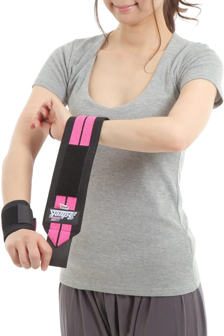 Scheik Pink Line Wrist Wraps - 12 inch