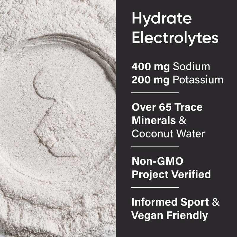 Sports Research Hydrate Electrolytes Powder, 90 serving - Sugar-Free & Naturally Flavored with Vitamins, Minerals, and Coconut Water