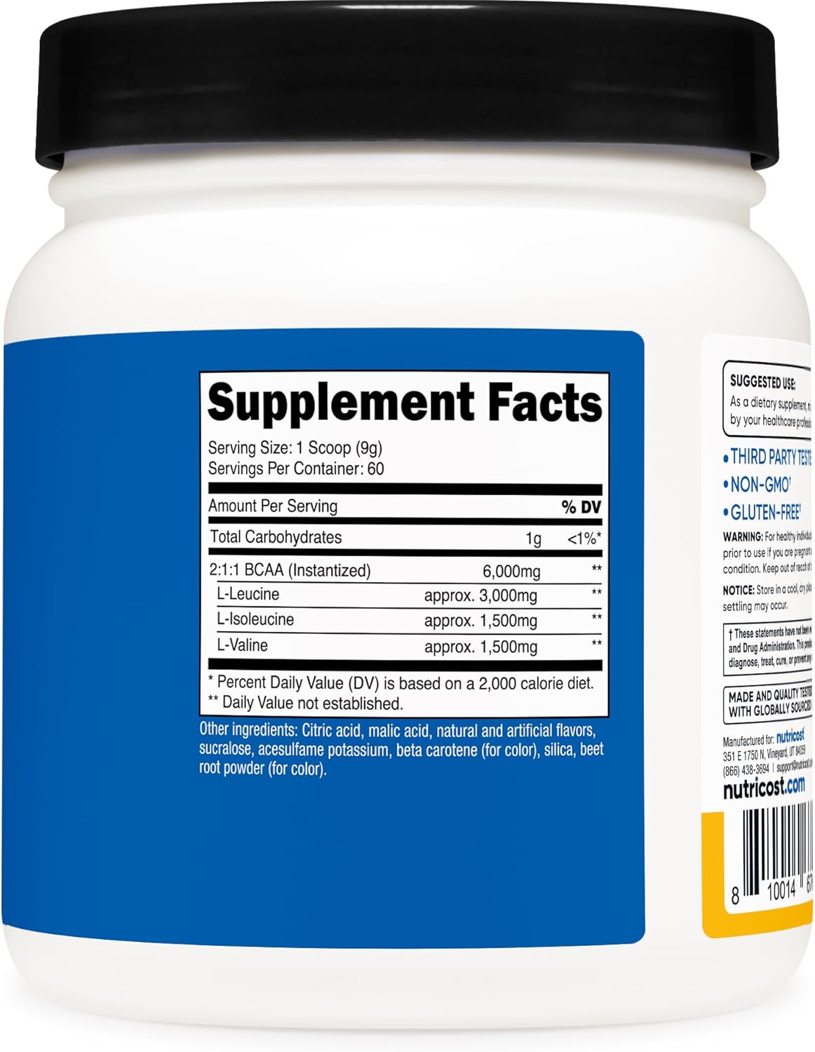 Nutricost BCAA Powder 60 Servings - Orange Mango