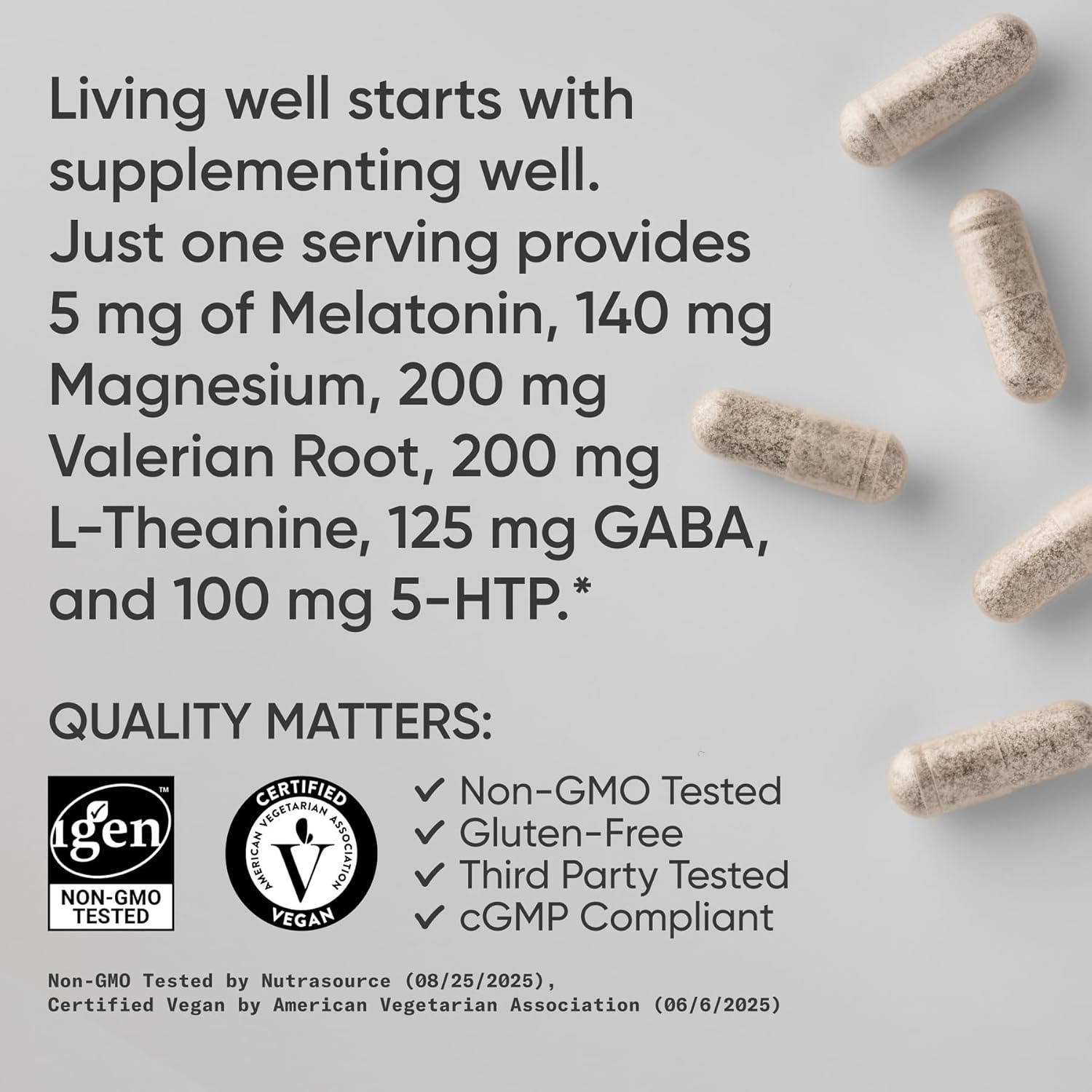 Sports Research Sleep Complex with Melatonin 5mg - 60 Veggie Capsules