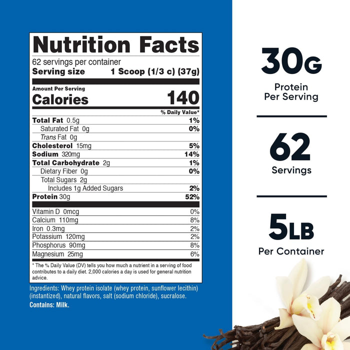 Nutricost Whey Protein Isolate Powder 5lb - Gluten Free & Non-GMO