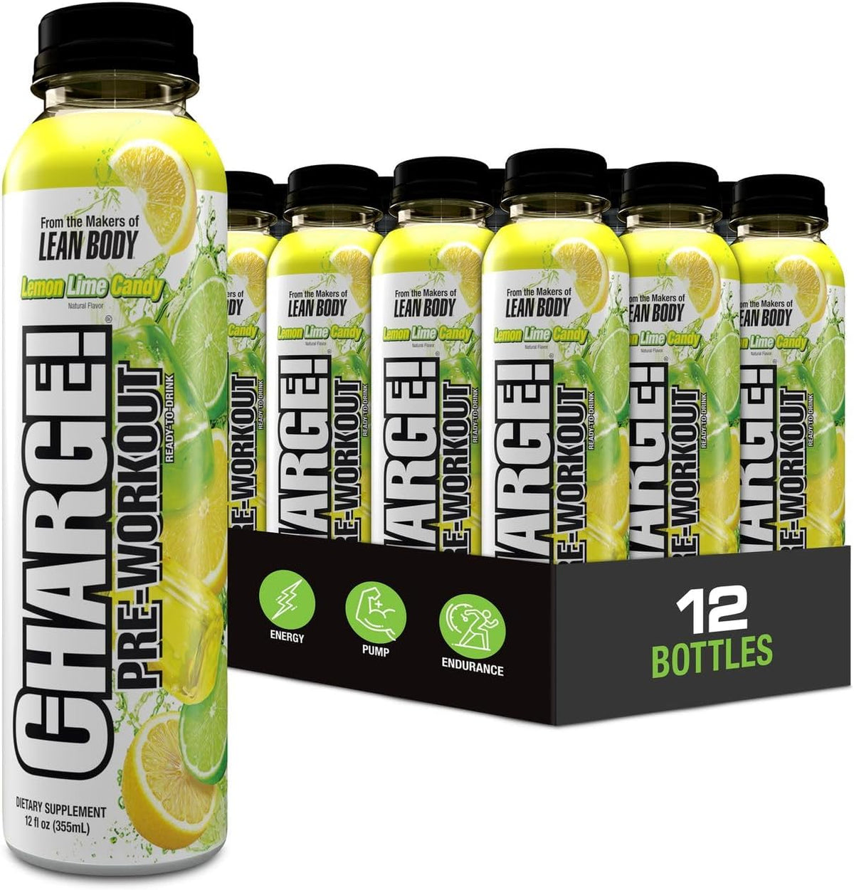 Labrada Charge Pre-Workout Energy Drink 12oz - Pack of 12