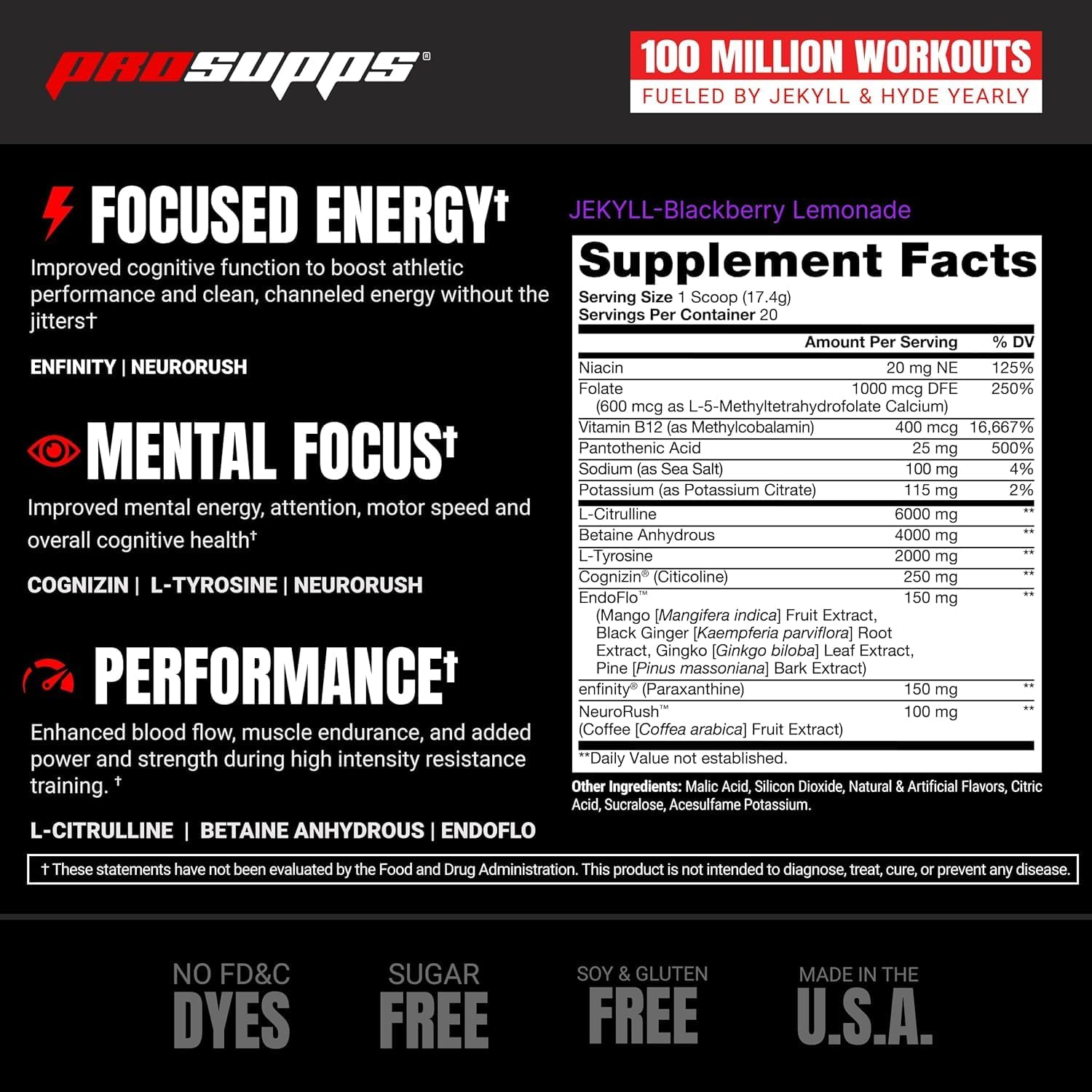 ProSupps Dr Jekyll Performance Pre Workout Powder 20 serving -  Low-Stimulant Preworkout Supports Muscle Gain, Focus & Energy