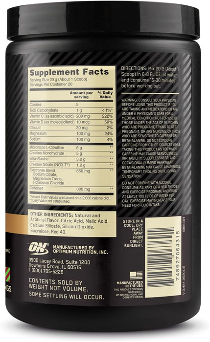 Optimum Nutrition Gold Standard Pre Workout Advanced 400g