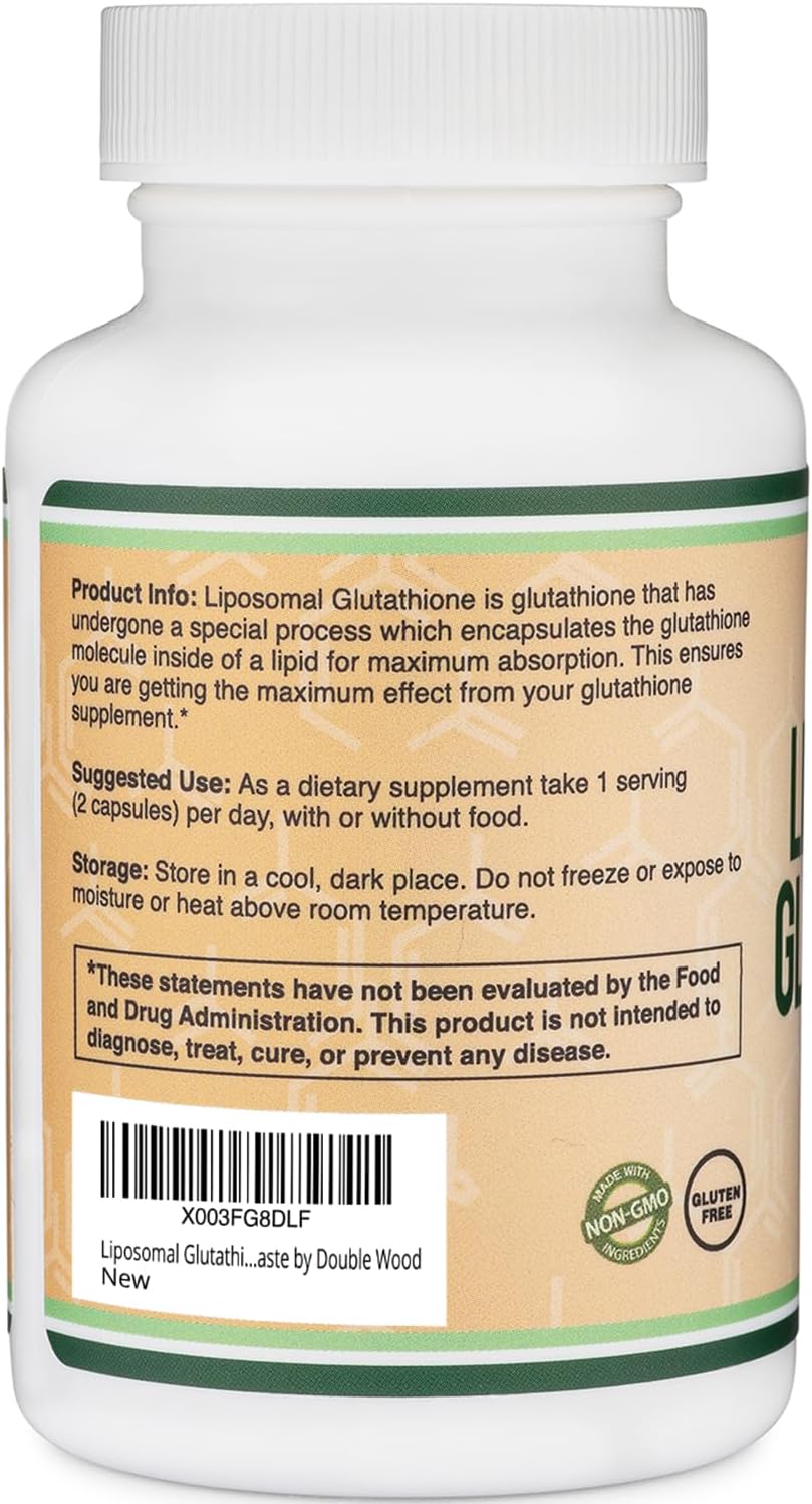 Double Wood Supplements Liposomal Glutathione 500mg - 60 Capsules