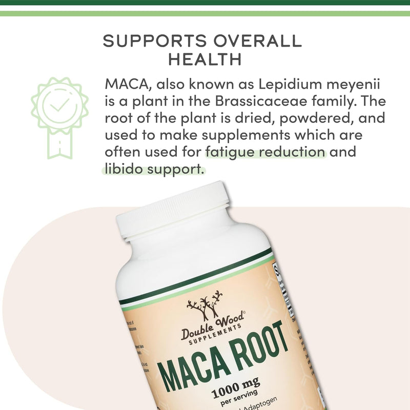 Double Wood Supplements Maca Root 1000mg - 300 Capsules