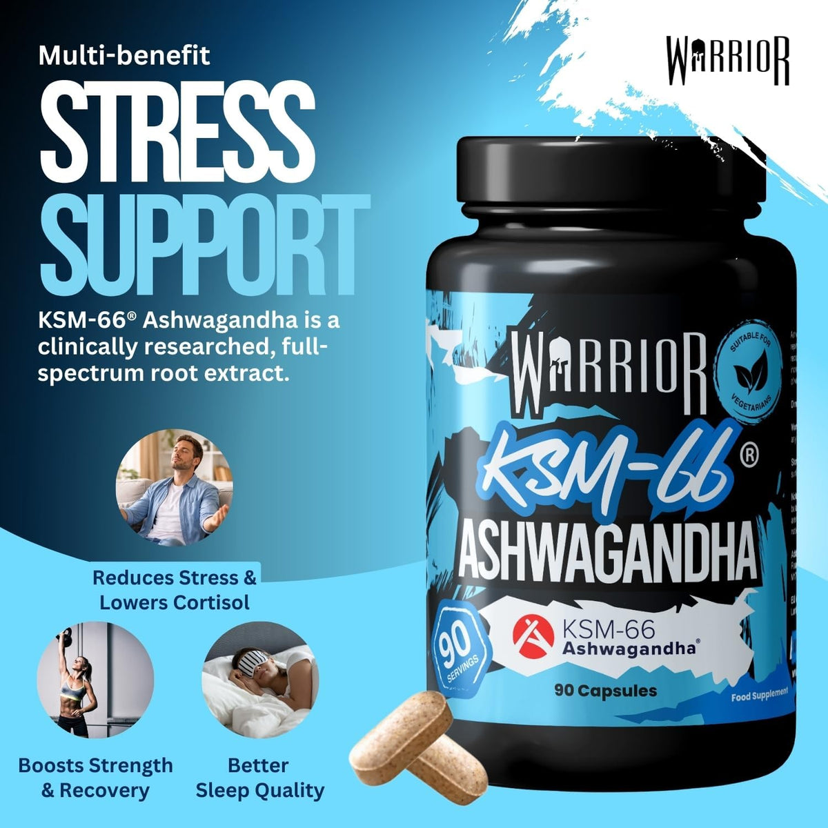 Warrior Ashwagandha KSM-66 300mg - 90 Capsules