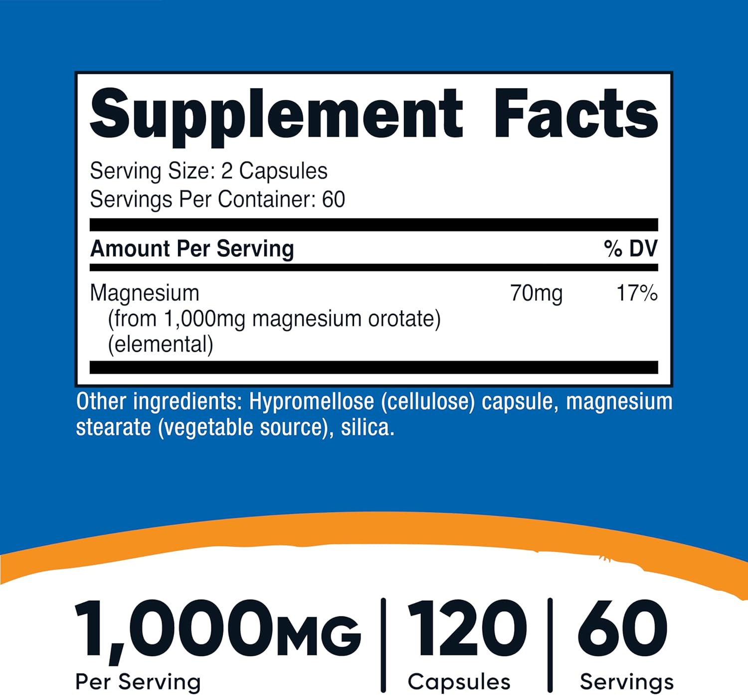 Nutricost Magnesium Orotate 1000mg - 120 Capsules