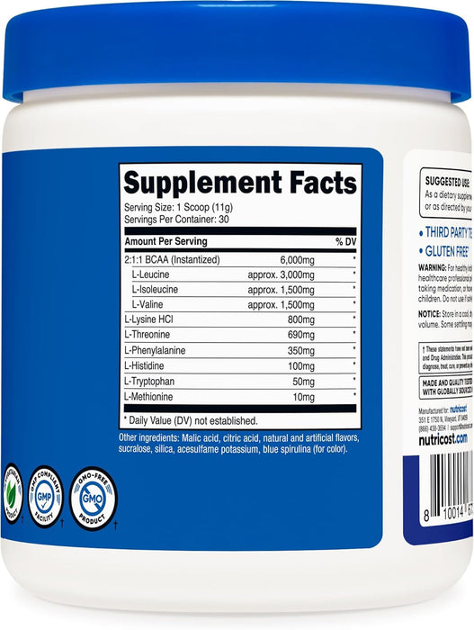 Nutricost EAA Powder 30 Servings - Essential Amino Acids - Non-GMO, Gluten Free, Vegetarian Friendly