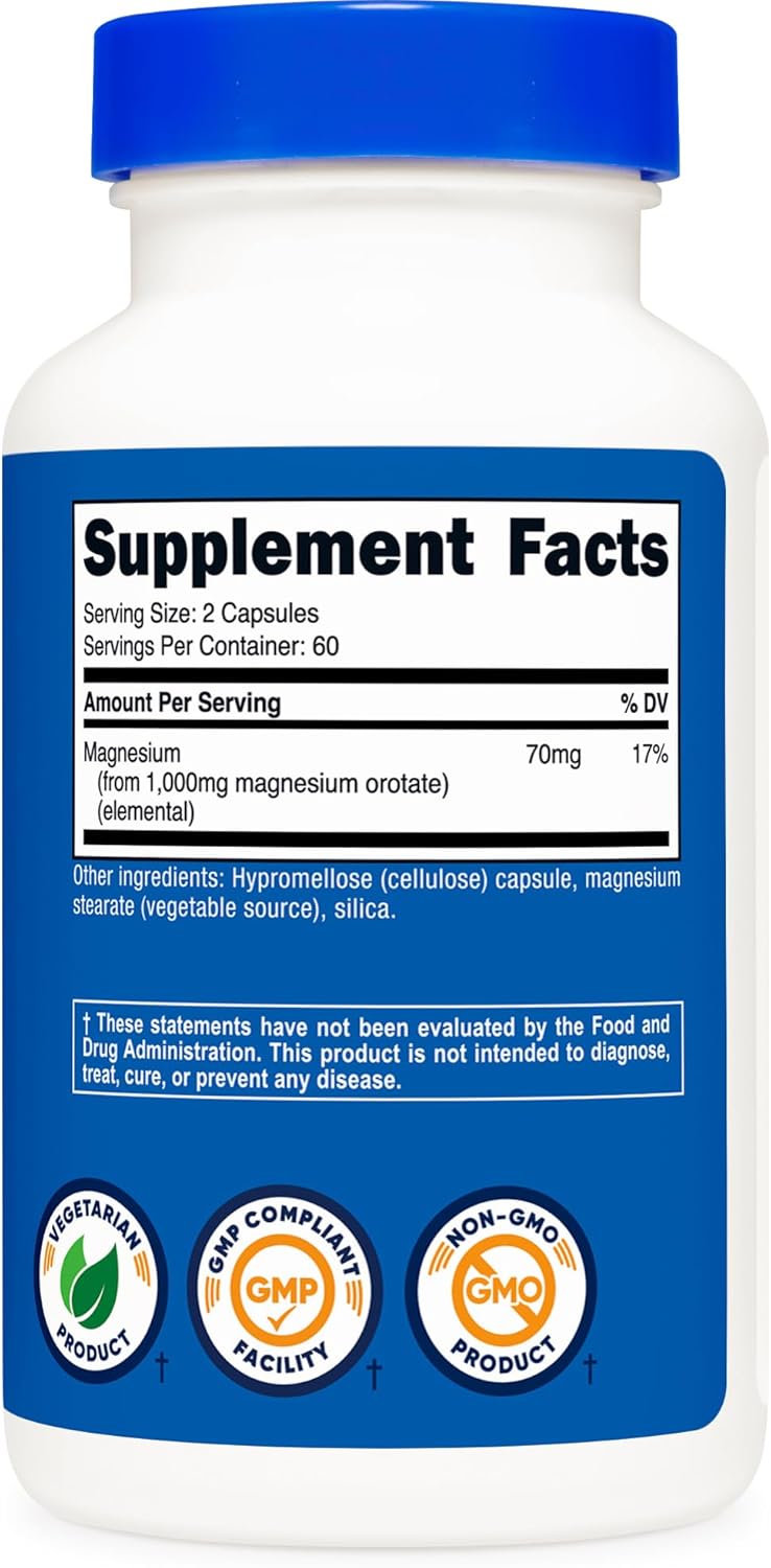 Nutricost Magnesium Orotate 1000mg - 120 Capsules
