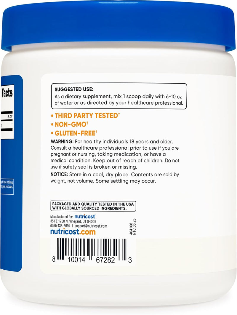 Nutricost Glycine Powder 1lb - Non-GMO, Gluten Free