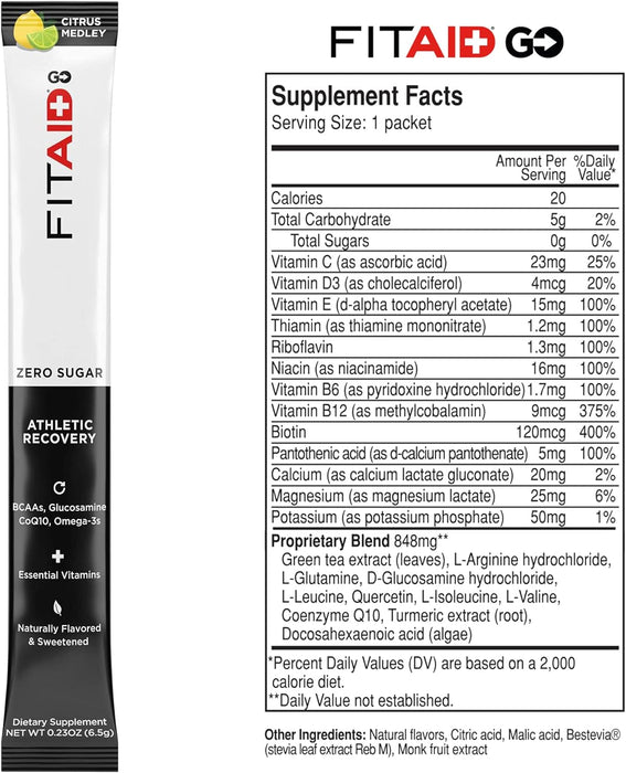 FITAID Zero sugar Hydration Recovery 3.08oz (Pack of 14)