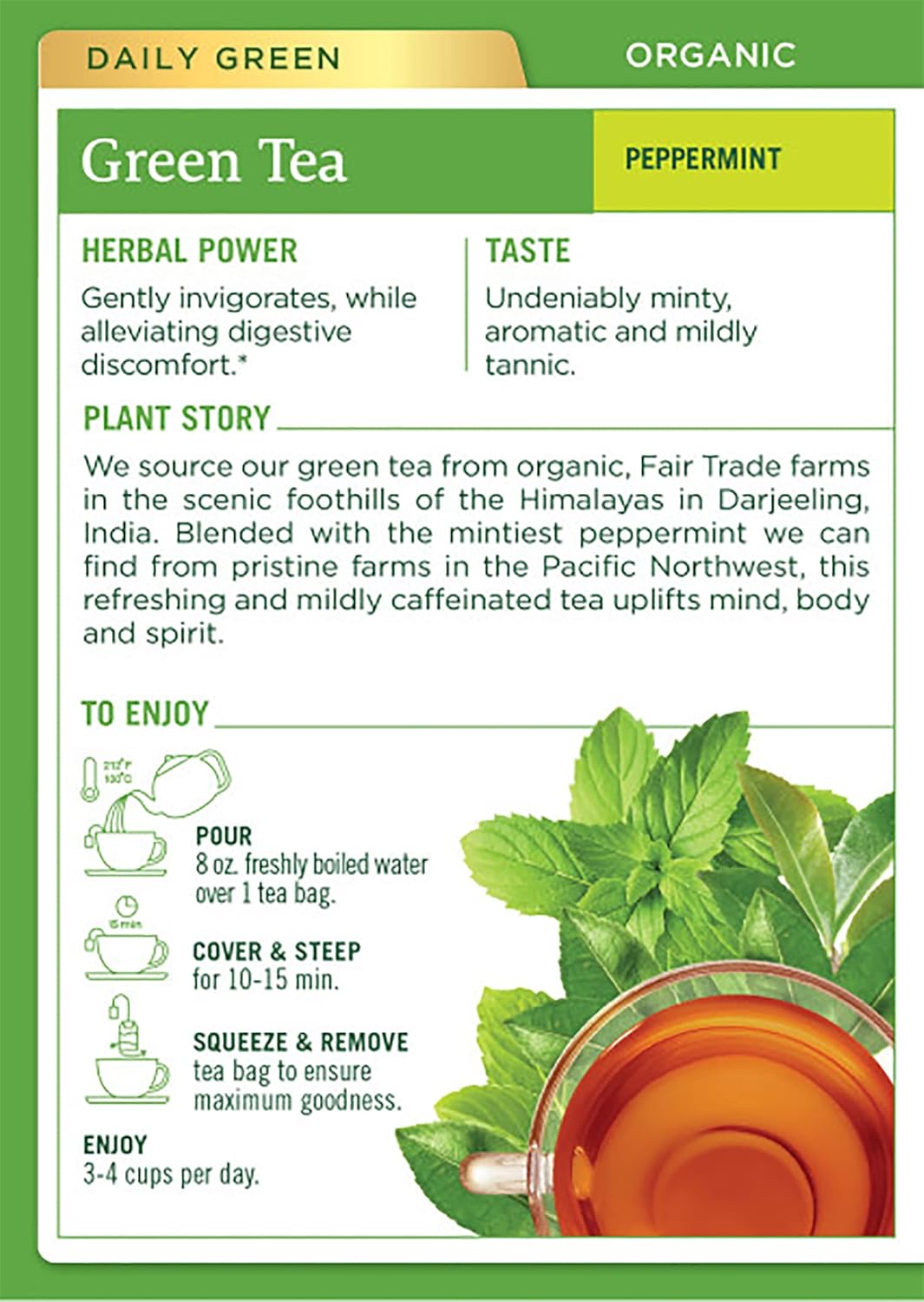 Traditional Medicinals Organic Green Tea - 16 Tea Bags - Clearance Sale