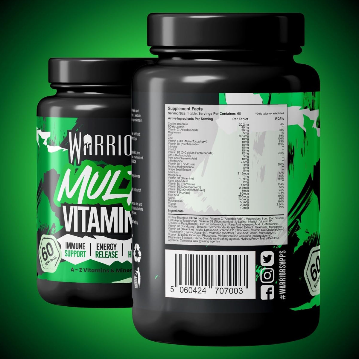 Warrior Multivitamin for Women & Men - 60 Tablets