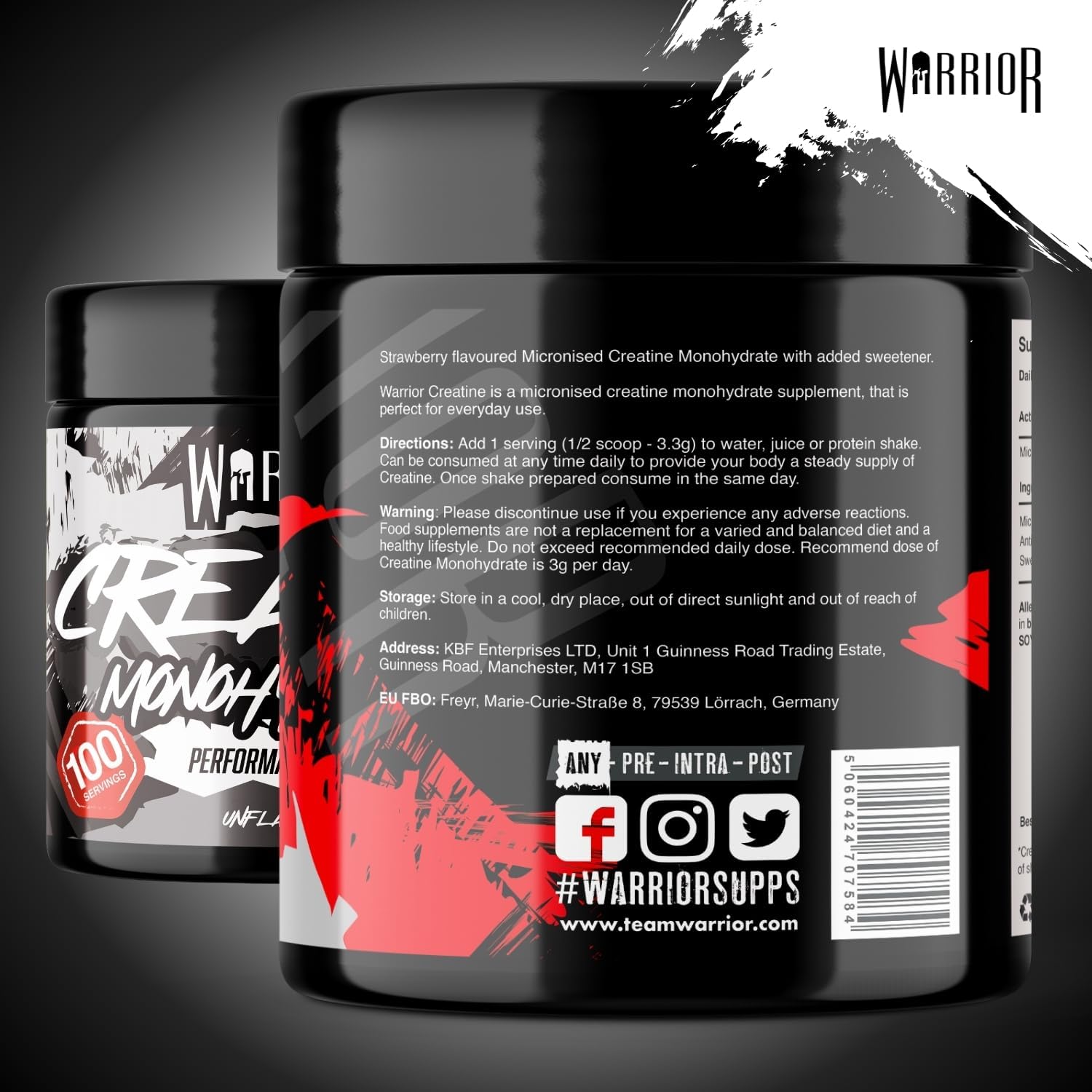 Warrior Creatine Monohydrate Powder 300g - Unflavoured