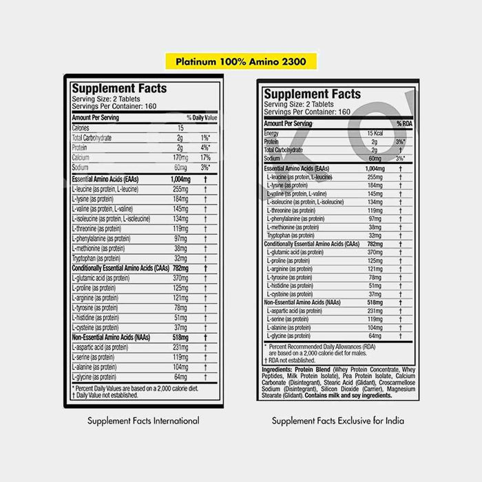 Muscletech Platinum 100% Amino 2300 320 Tablets, Muscle Building & Recovery