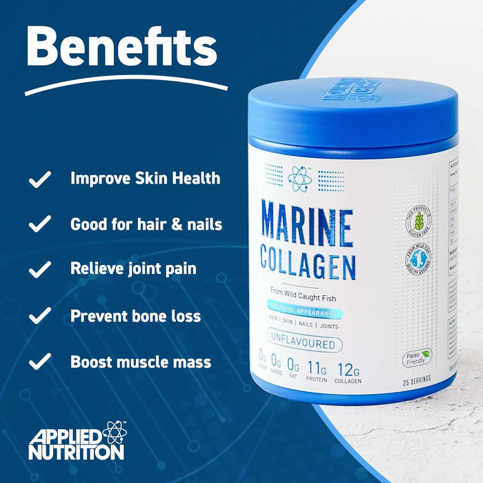 Applied Nutrition Marine Collagen Powder Unflavoured, 25 Servings, 300 gm, Youthful Appearance For Skin