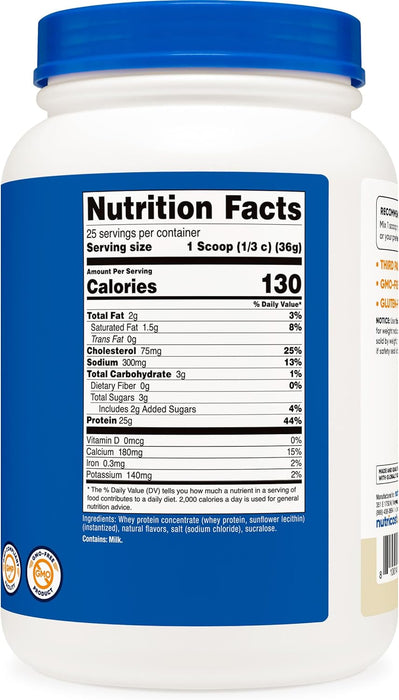Nutricost Whey Protein Concentrate 2lb - Gluten Free & Non-GMO