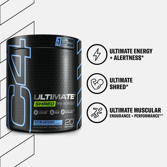 Cellucor C4 Ultimate Shred Pre Workout Powder 20 Servings, Fat Burner