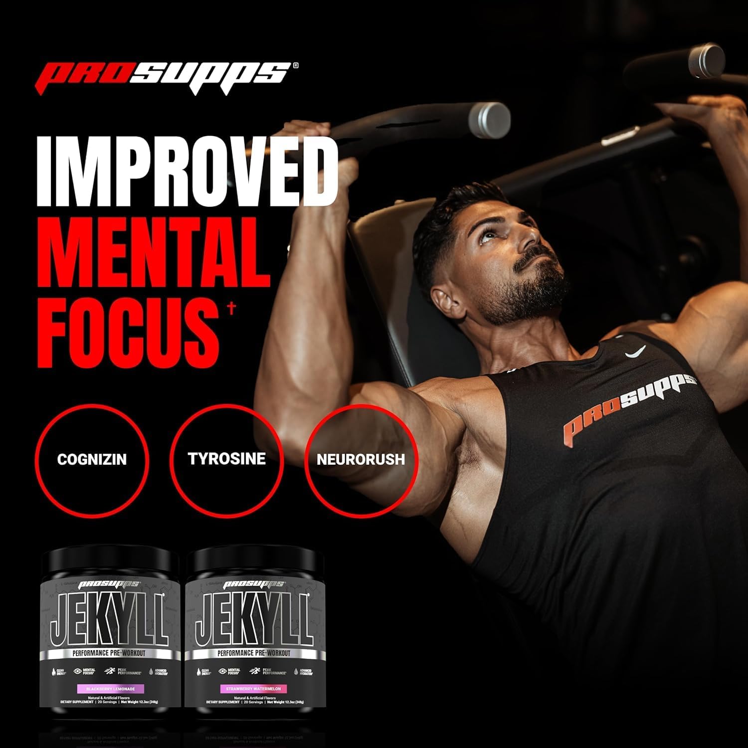 ProSupps Dr Jekyll Performance Pre Workout Powder 20 serving -  Low-Stimulant Preworkout Supports Muscle Gain, Focus & Energy