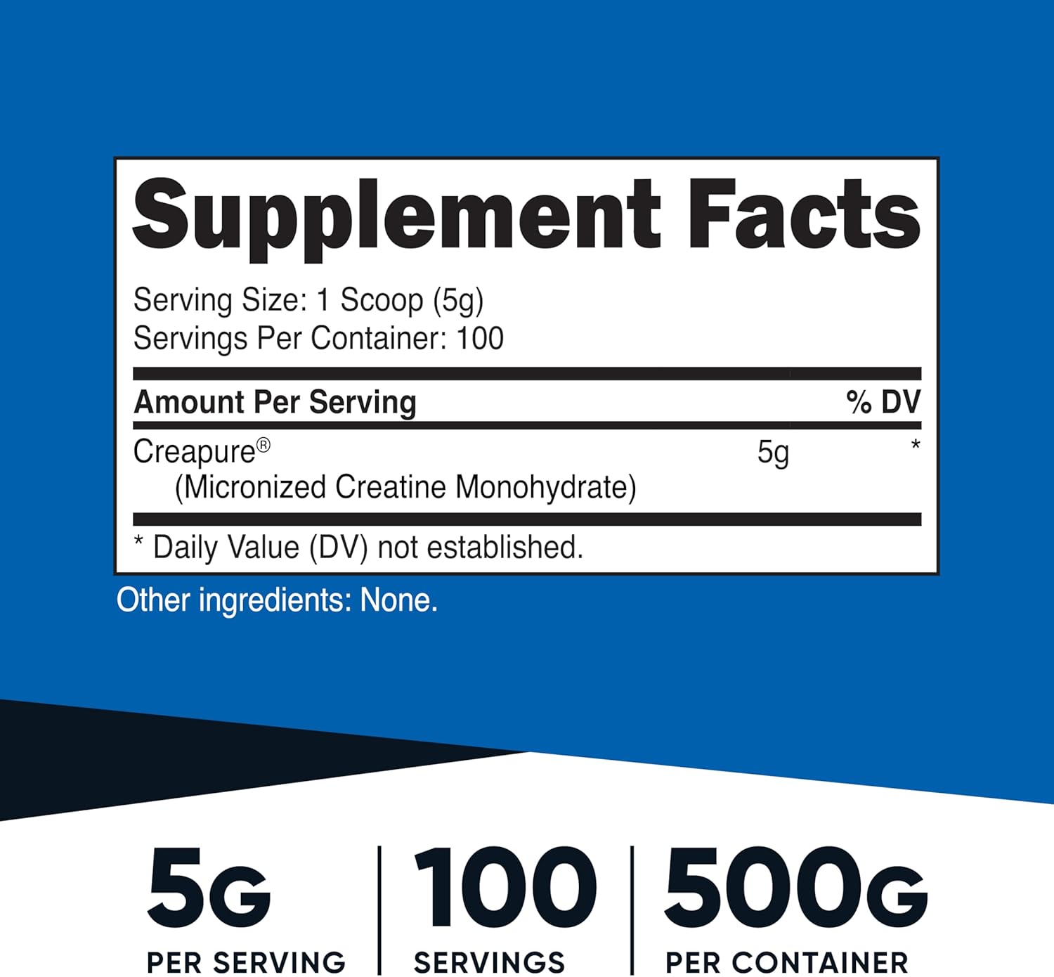 Nutricost Creapure Creatine Monohydrate 500g - 100 serving