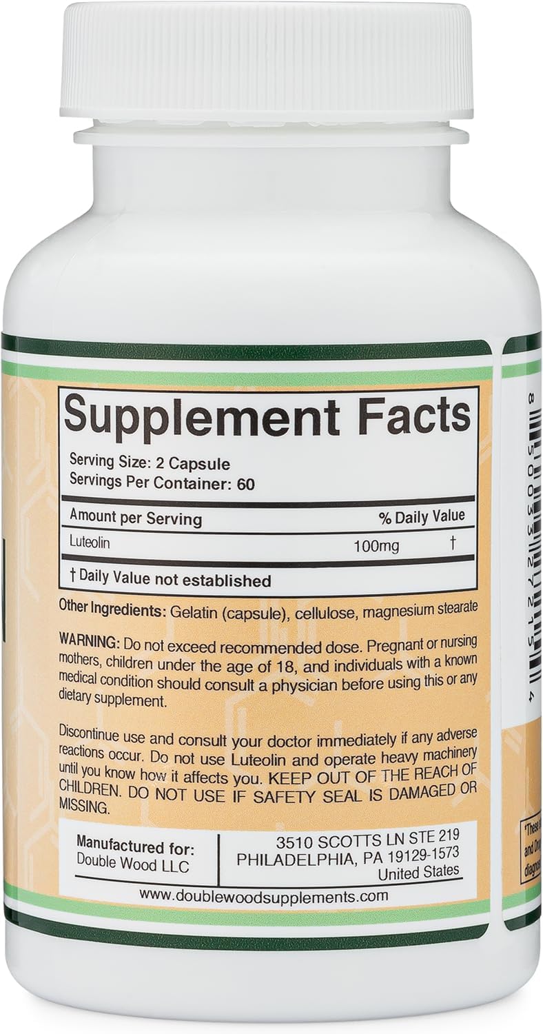 Double Wood Supplements Luteolin 100mg - 120 Capsules