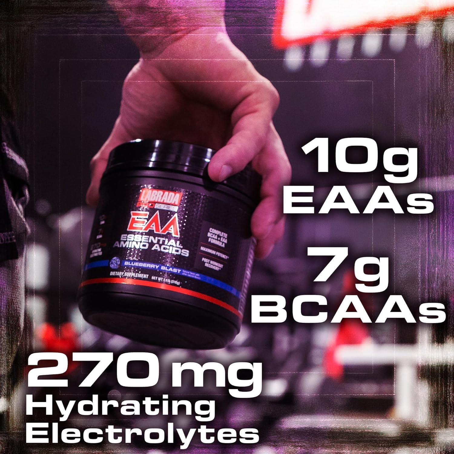 Labrada Pro Series EAA Essential Amino Acid Hydrating Formula 1.1lb - 10g EAAs 7g BCAAs & 270mg Hydrating Elecrolytes Recovery and Performance