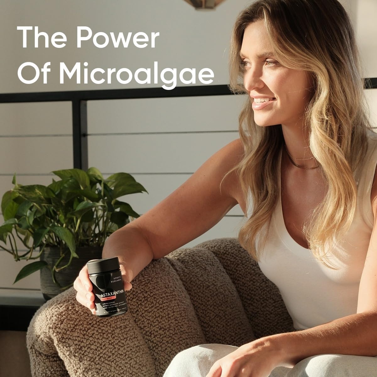 Sports Research Plant Based Astaxanthin (12mg) with Organic Coconut Oil, 60 veggie softgels - Better Absorption | Vegan Certified & Non-GMO Project Verified