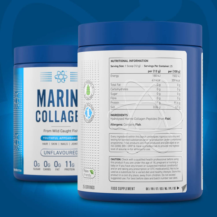 Applied Nutrition Marine Collagen Powder Unflavoured, 25 Servings, 300 gm, Youthful Appearance For Skin