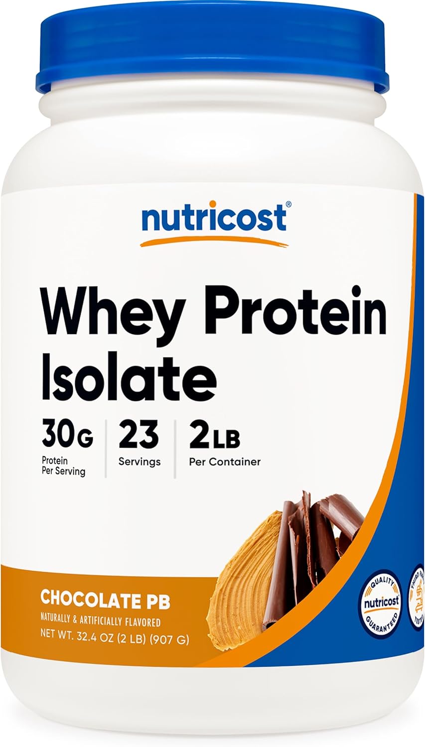Nutricost Whey Protein Isolate Powder 2lb - Gluten Free & Non-GMO