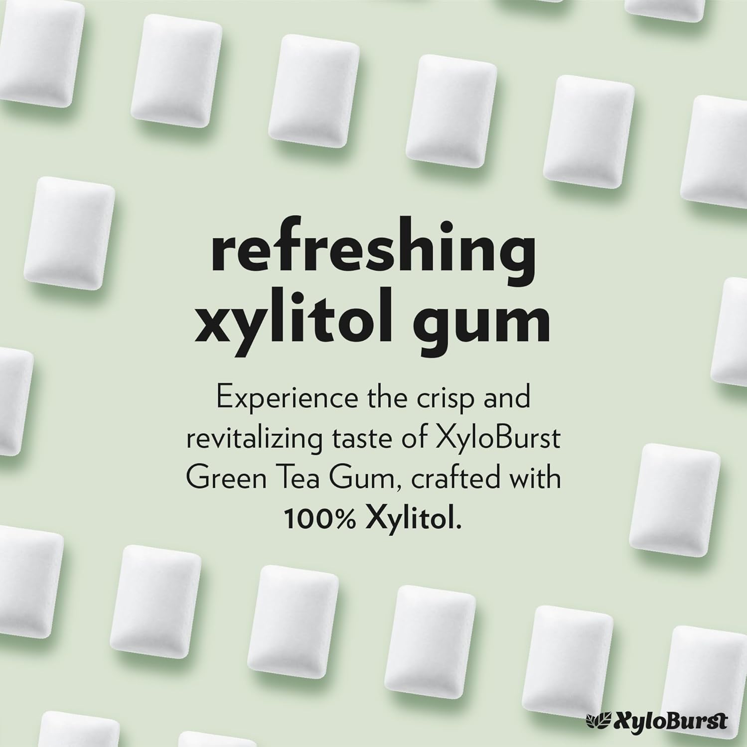 XyloBurst Xylitol Green Tea Chewing Gum - 100 pieces