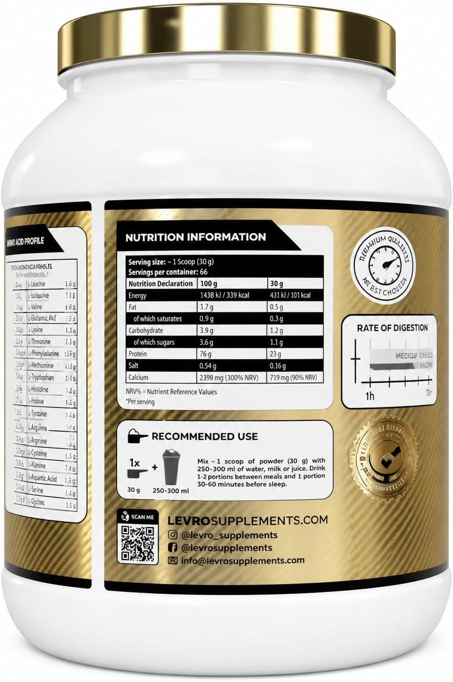 Kevin Levrone Gold Casein 2kg