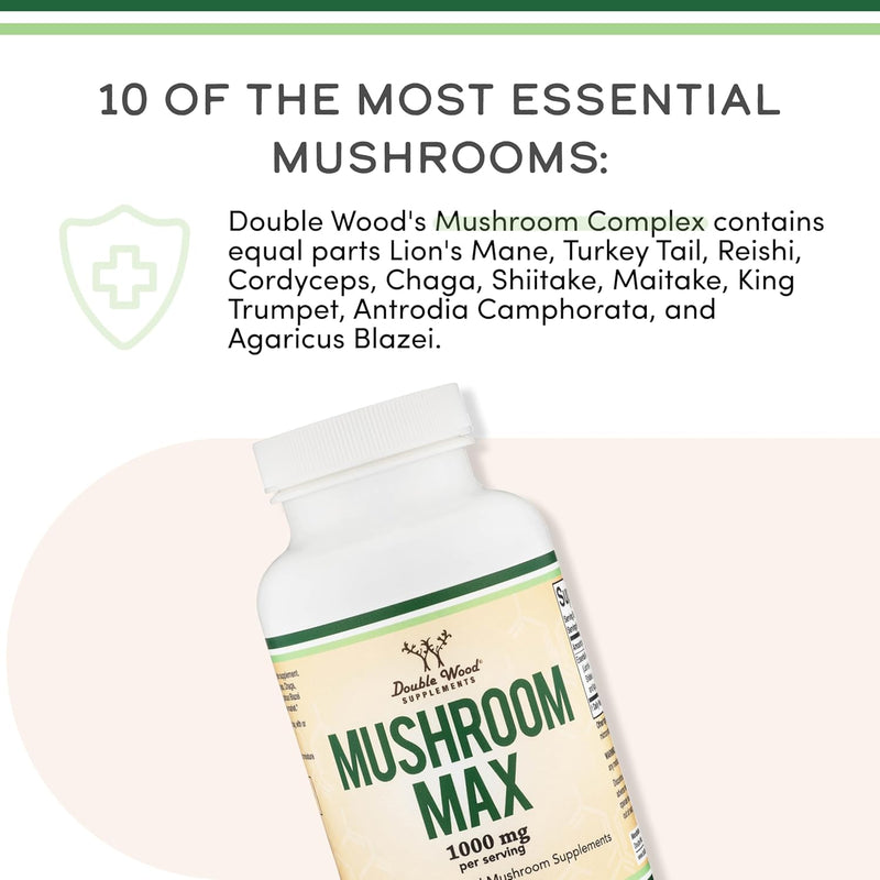Double Wood Supplements Mushroom Max 1000mg - 120 Capsules