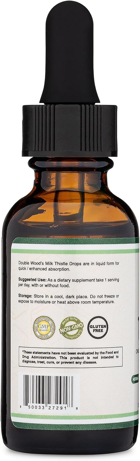 Double Wood Supplements Milk Thistle Drops 30ml - Liver Detox