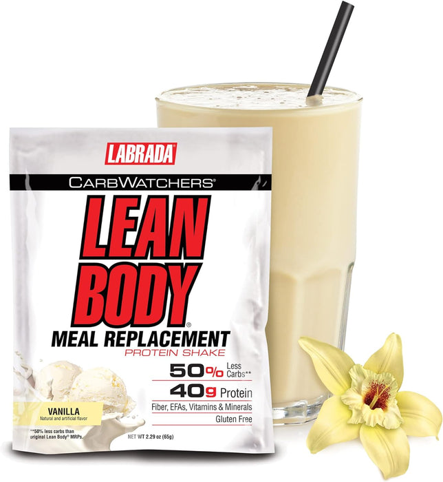 Labrada Lean Body Carb Watchers All-In-One Vanilla Meal Replacement Shake, 20 Packets