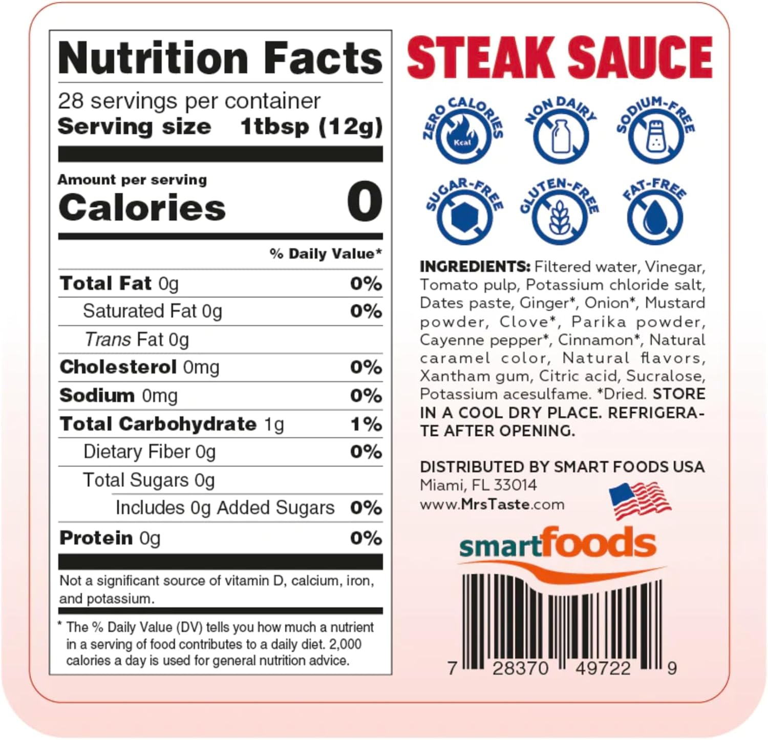 Mrs Taste Red Line 350g Steak Sauce