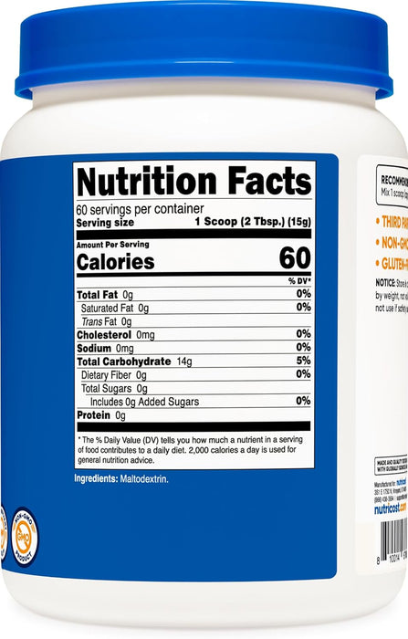 Nutricost Maltodextrin Powder 2lb - Gluten Free, Non-GMO
