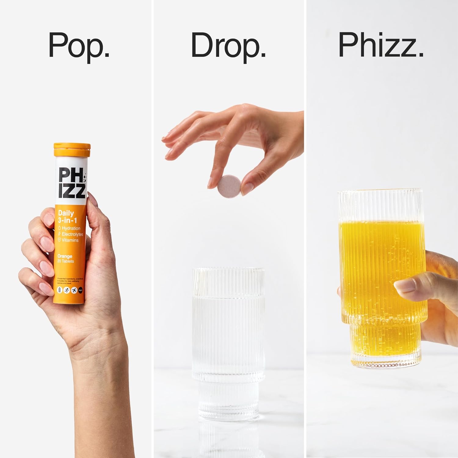 Phizz Electrolytes, Multivitamin & Hydration Tablets, Orange - 20 Tablets