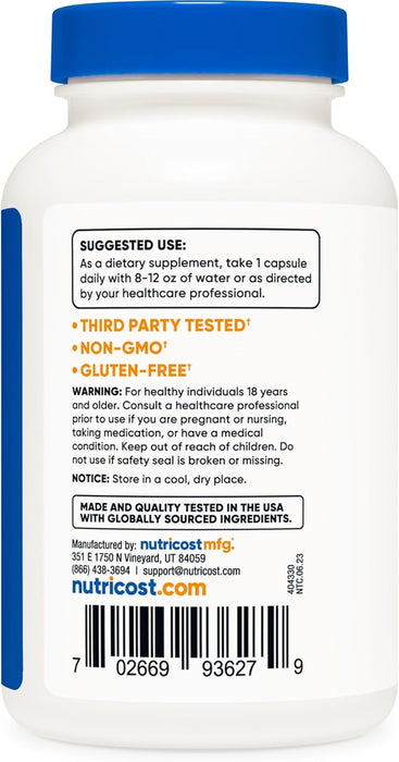 Nutricost Zinc Picolinate 50mg, 240 Vegetarian Capsules - Gluten Free and Non-GMO