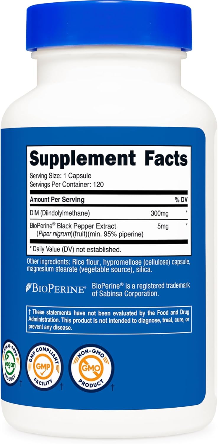 Nutricost DIM (Diindolylmethane) 300mg - 120 Capsules