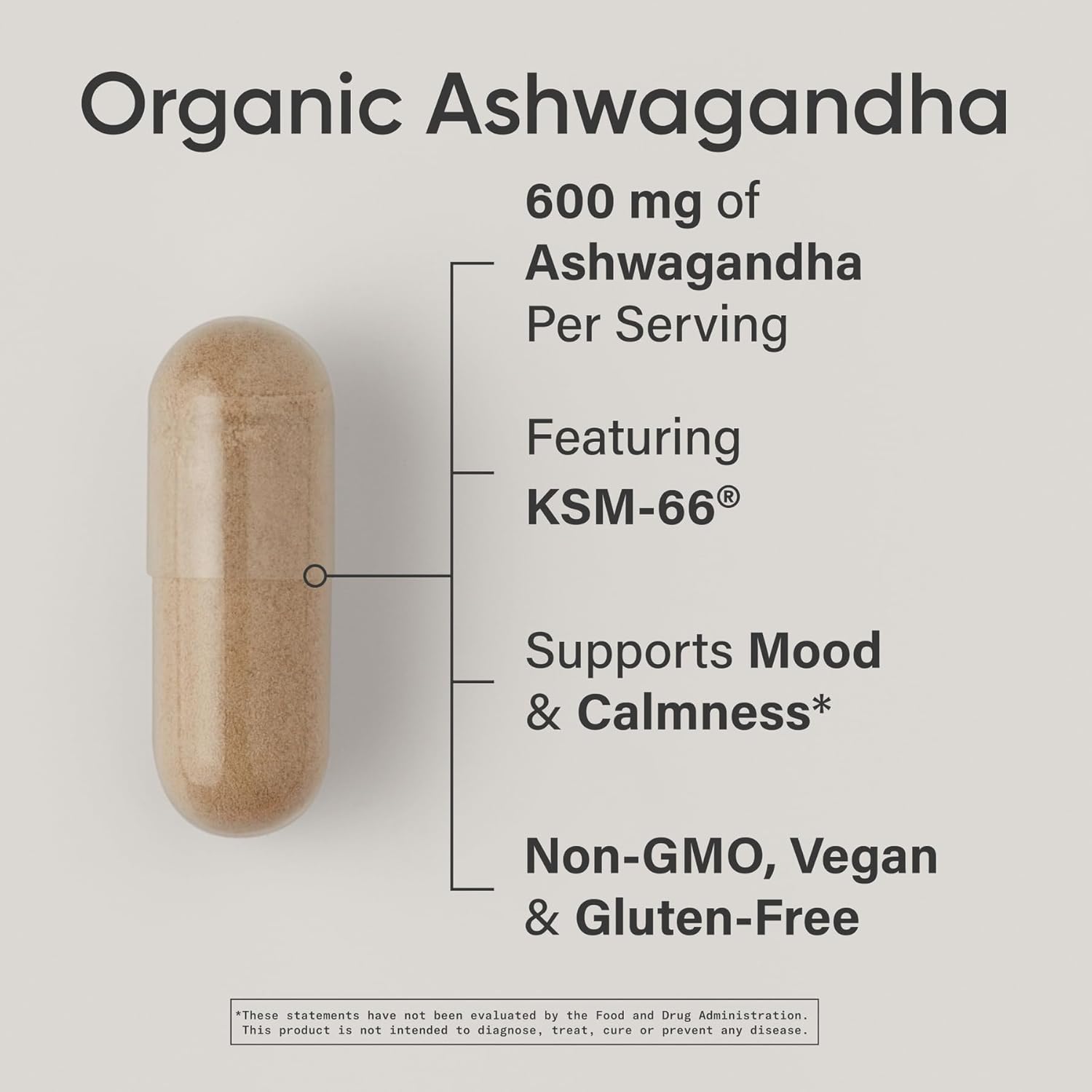 Sports Research Organic Ashwagandha 600mg - 90 Veggie Capsules